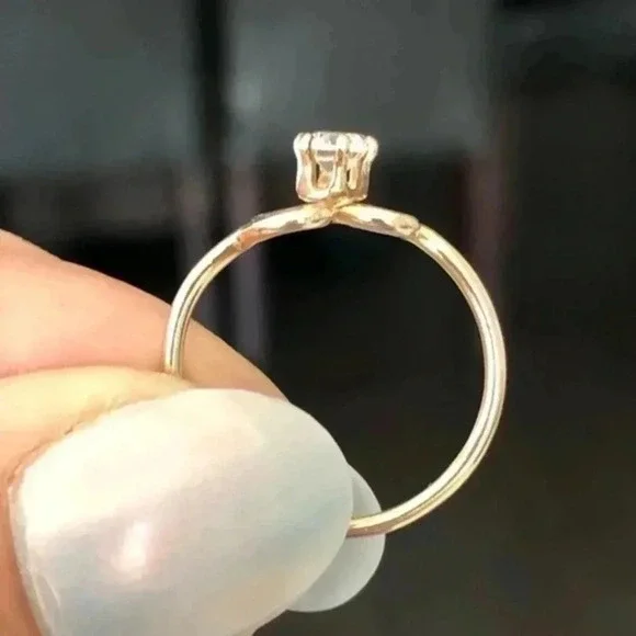 SIZE 6.5 14k Gold Filled Austrian Crystal Wedding Ring NWT - Picture 5 of 7